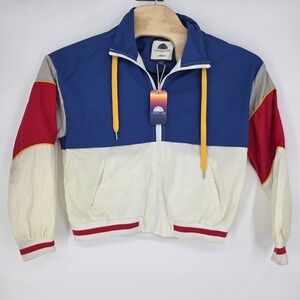 Windbreaker Jacket 80s Vibe Retro Look Med Unisex Rain Repellent 1 Sunset Lane